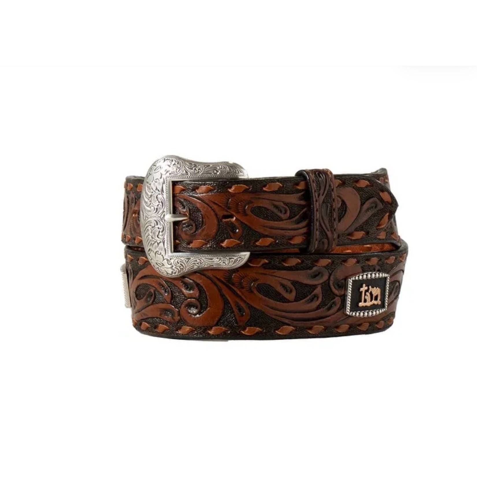 3D Belt Co Men’s Belt, Praying Cowboy concho- D100018802