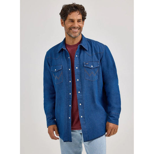 WRANGLER® MEN'S LONG SLEEVE FLANNEL LINED SOLID WORK SHIRT 112367727