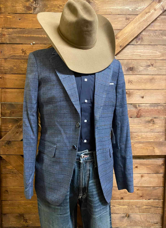 ROCK & ROLL BLAZER/SPORT COAT - Blue Plaid BM96C07033