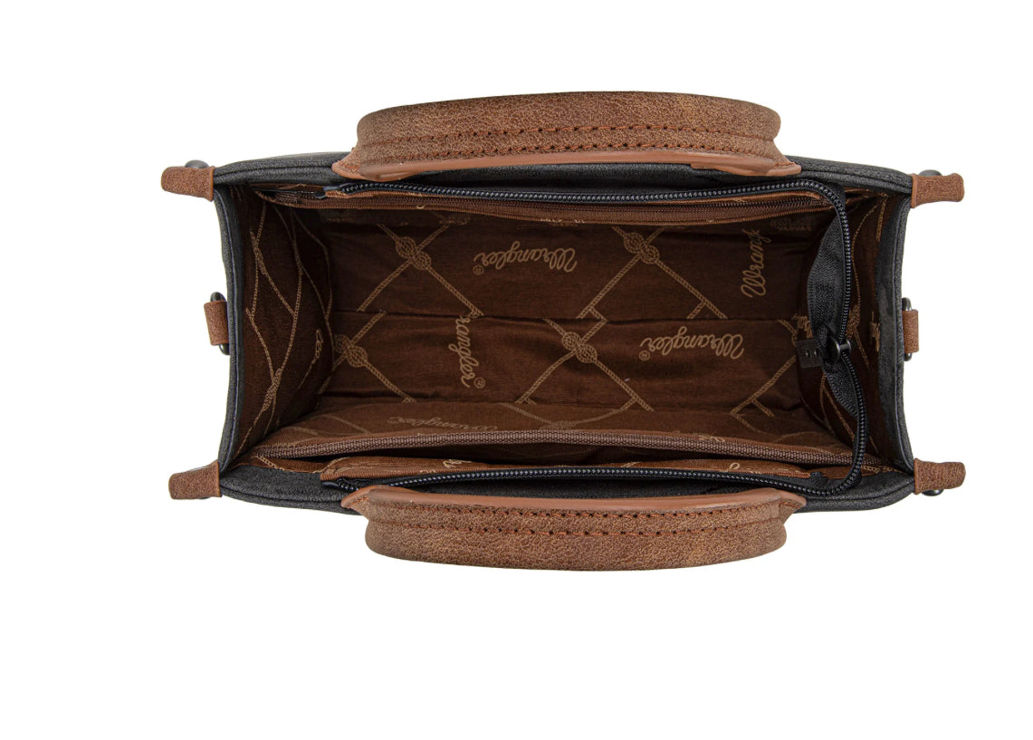 WRANGLER Purse, Tote, Crossbody, Brown, Tooled WG250-81202BK