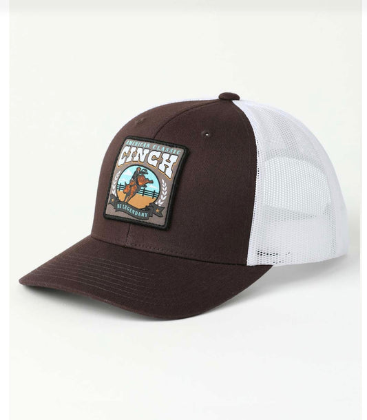 Cinch Men’s Trucker Hat Cap, Brown, Snapback MCC0660654