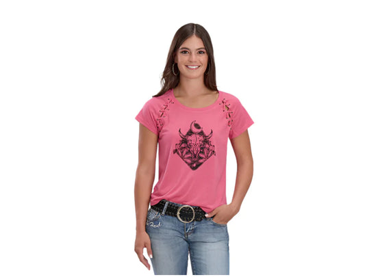 Roper Ladies Western T-Shirt, Pink 03-039-0513-4097
