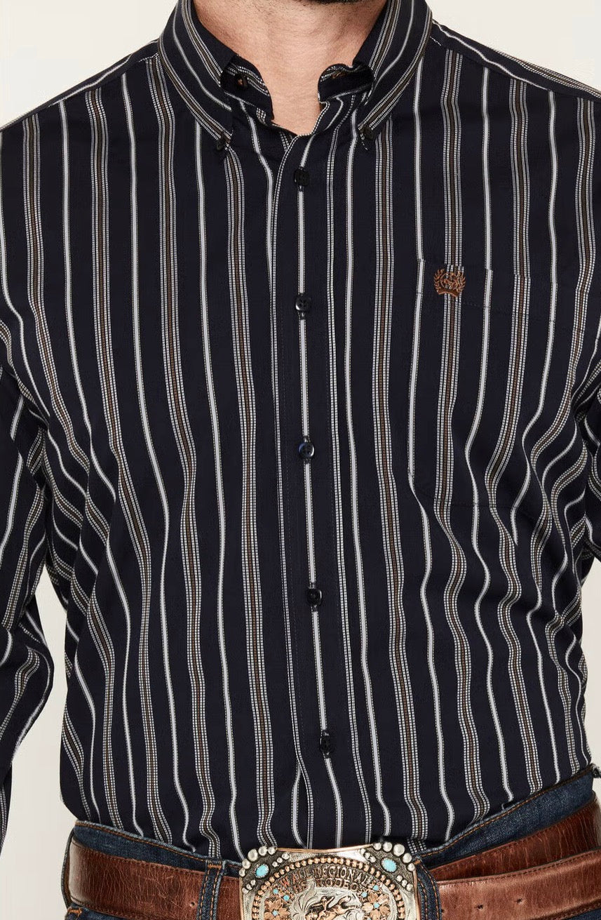 Cinch Men's Navy Stripe, Button Down Shirt MTW1106150