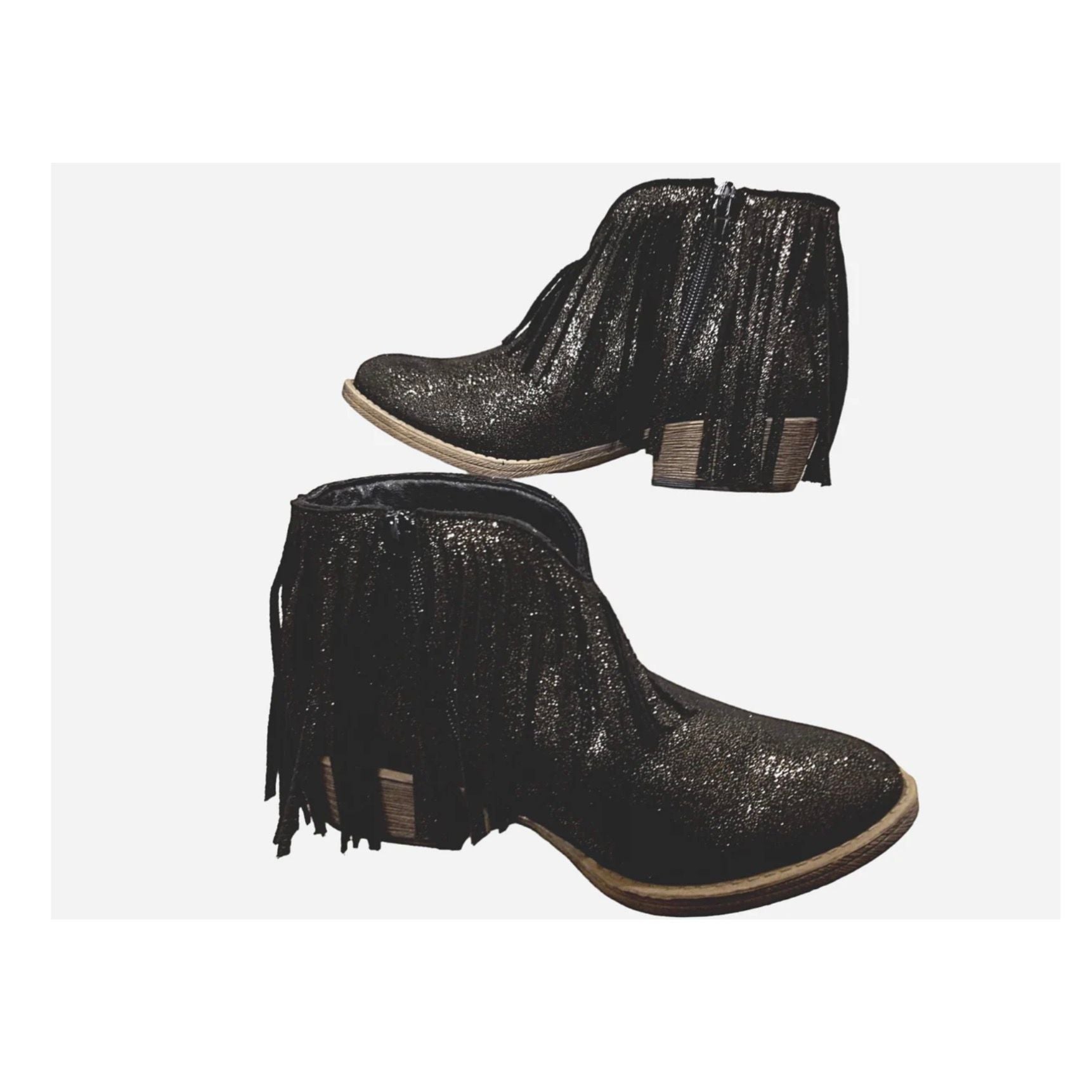 VERY G Western Fringe BOOTIES, Black VGL B0390-001