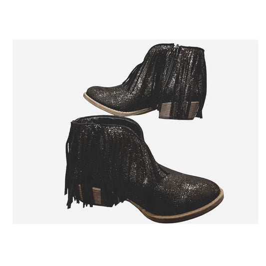VERY G Western Fringe BOOTIES, Black VGL B0390-001