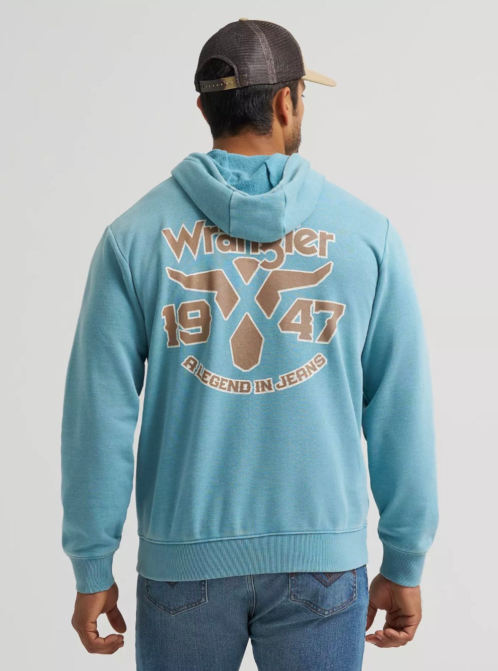 Wrangler Men’s 1/4 Zip Sweatshirt, Blue, 112383953