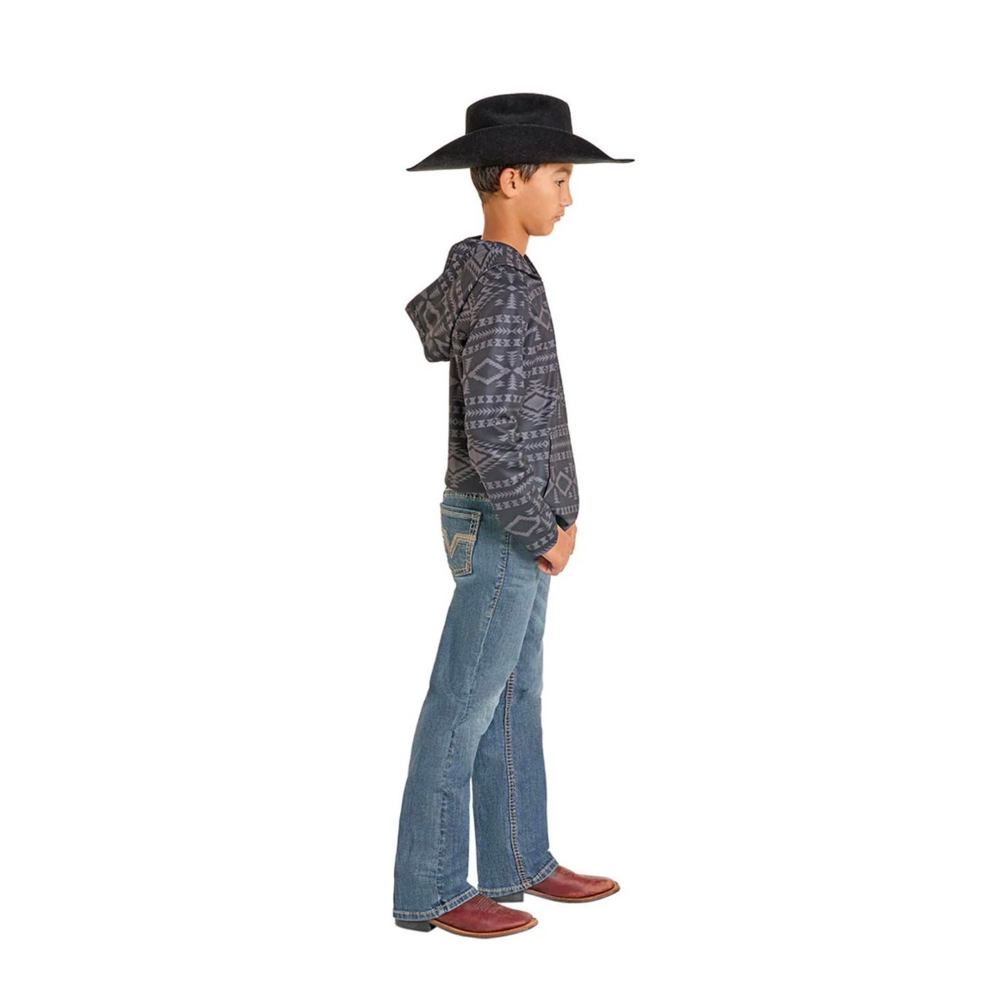 ROCK & ROLL Boy’s Jean - BB GUN, Regular Fit, BOOTCUT, Leather Stitched Pocket, BB0BD07368