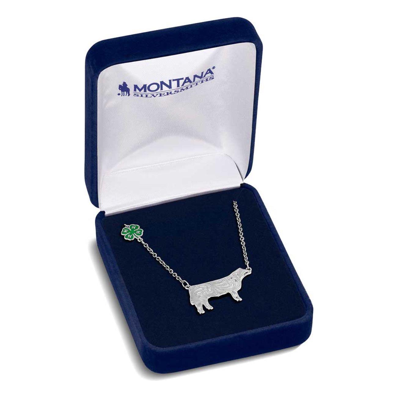 Montana Silversmiths Necklace - 4H Steer Showman NC6235