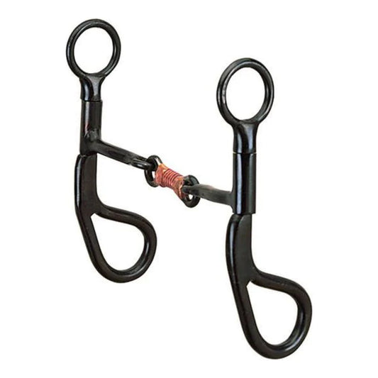 Weaver Three Piece Snaffle Bit with Shank, Dog-Bone, 5” Mouth, Sweat Iron 25-2940