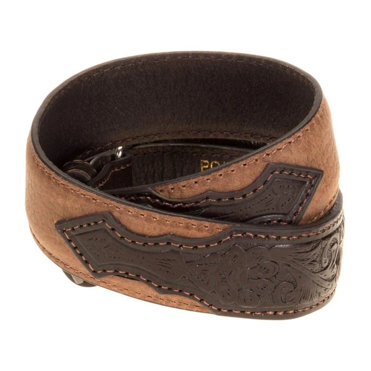 Ariat Kids Belt -Distressed Leather, Tooled Tips, Turquoise Cross Buckle A1301002