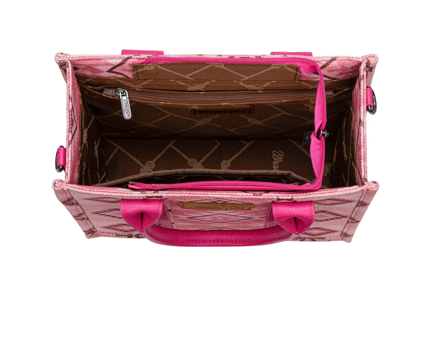 Wrangler Southwestern Print Small Canvas Tote/Crossbody - Pink WG2209- 8120SPK
