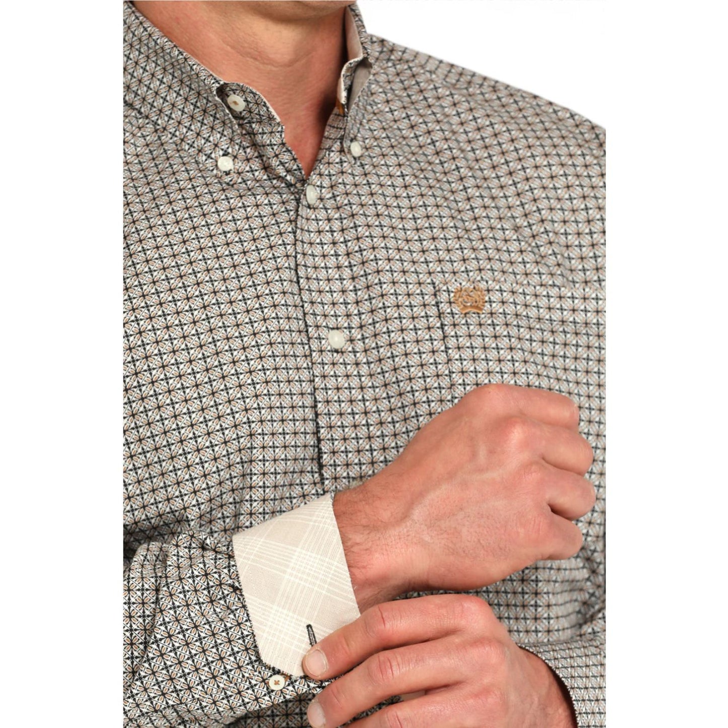 CINCH - Men LONG SLEEVE BUTTON-DOWN SHIRT, Brown/ Black MTW1105941