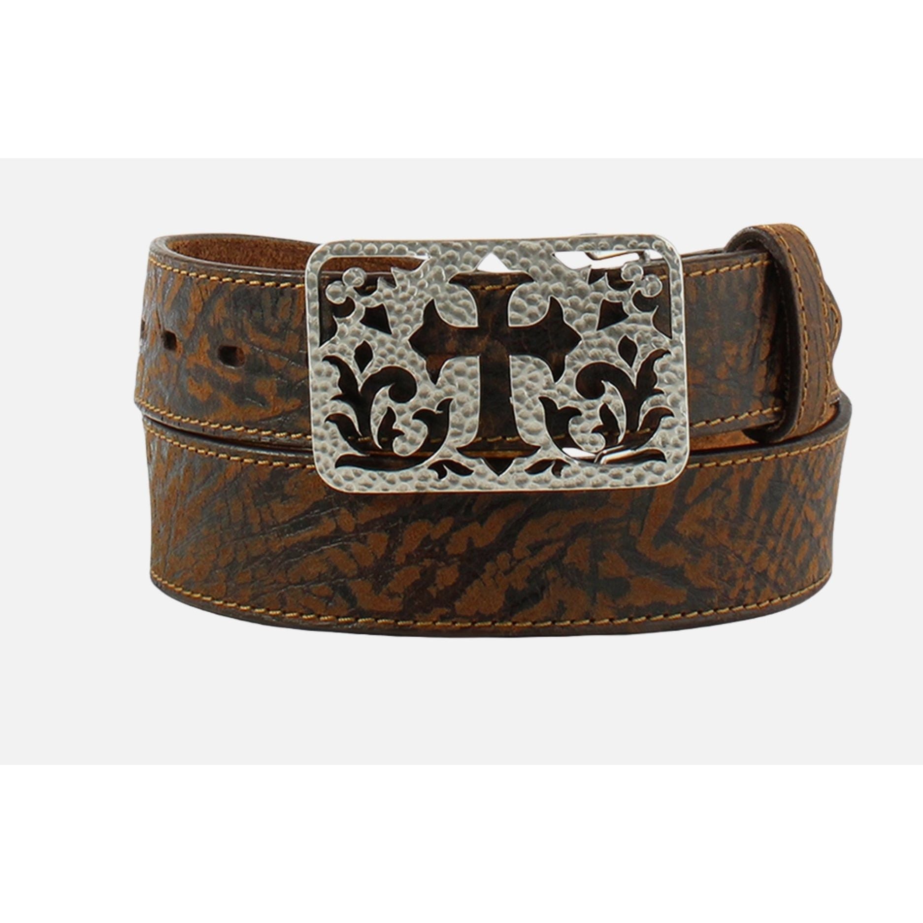 Ariat Ladies Belt - Brown Leather, “Moonstruck”, w/ Cross Buckle A1560102