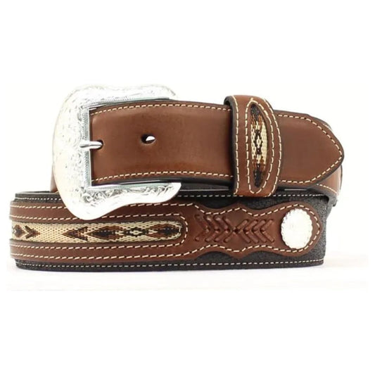 Nocona Men’s Belt, “Top Hand” Black & Brown leather- N2475701