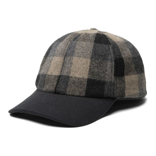 CROWNCAP Plaid Ballcap with Solid Wax Cotton Visor 1-00198