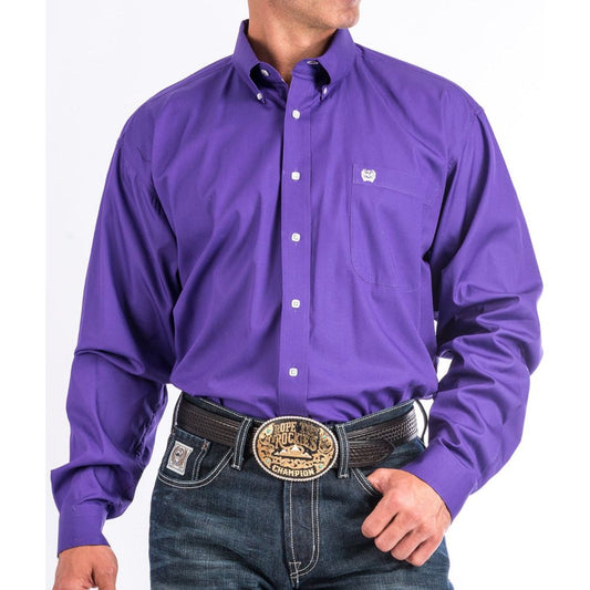 Mens Cinch Purple Long Sleeve Button Up