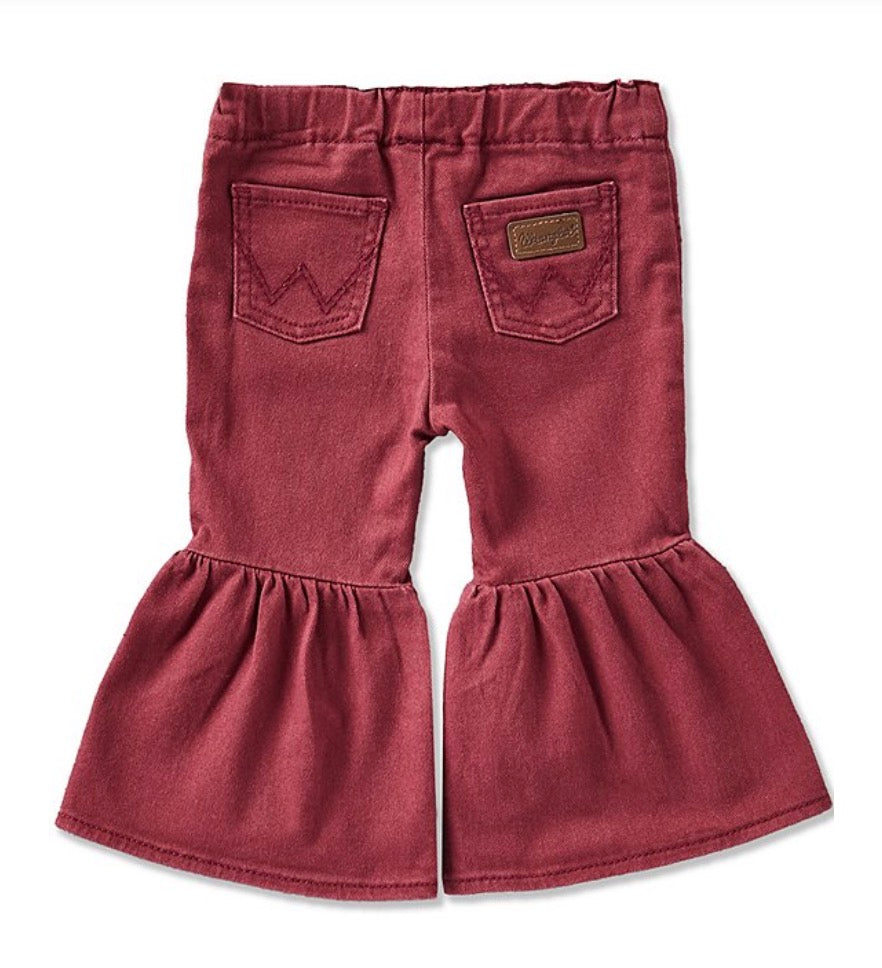 WRANGLER BABY & GIRL Tiered Flare Jean Burgandy- 112385572