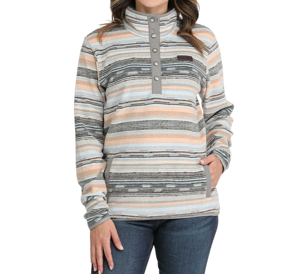 Cinch Ladies FLEECE PULLOVER - Multi Strip MAK9909004
