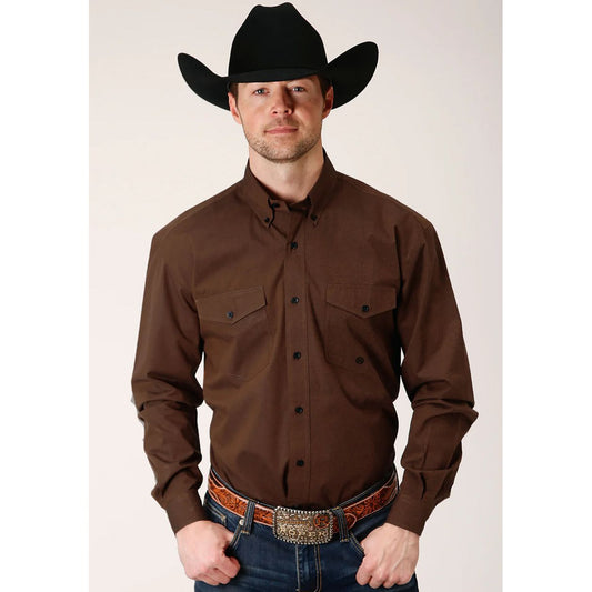 Roper Men’s Button Shirt, Brown 03-01-365-673BR