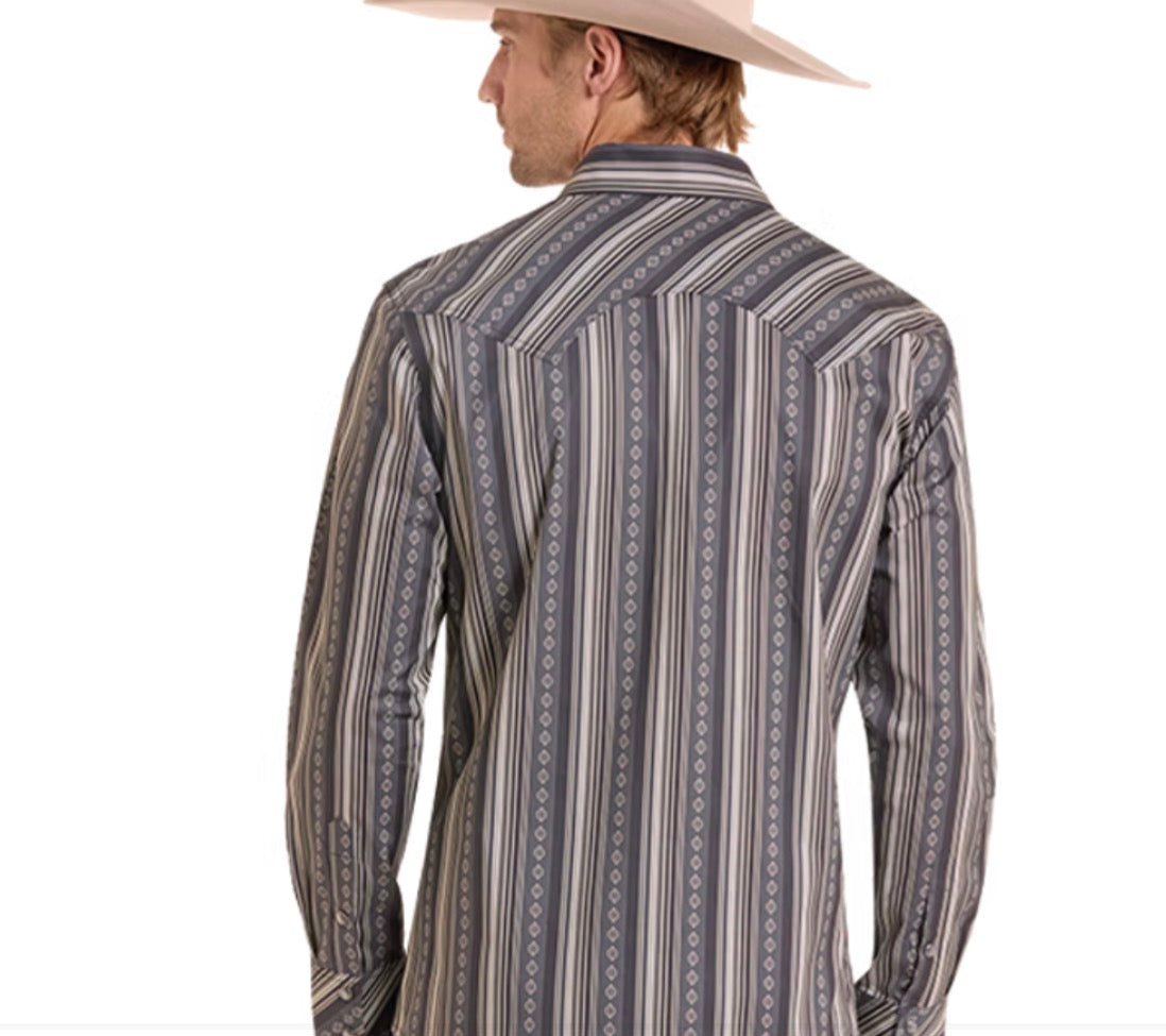Rock & Roll Men’s, Snap, Long Sleve Shirt, Modern Fit, BMN2S10118