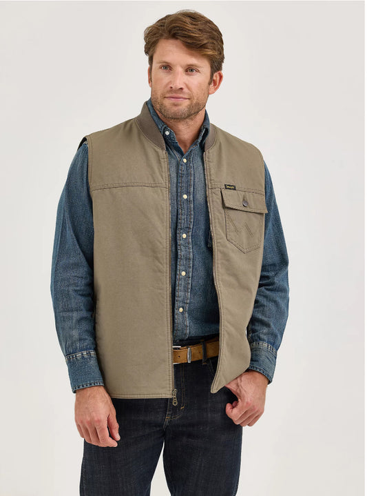 WRANGLER MEN’S Quilted, Lined Ranchers Vest, Bungee Cord Taupe
  112368244