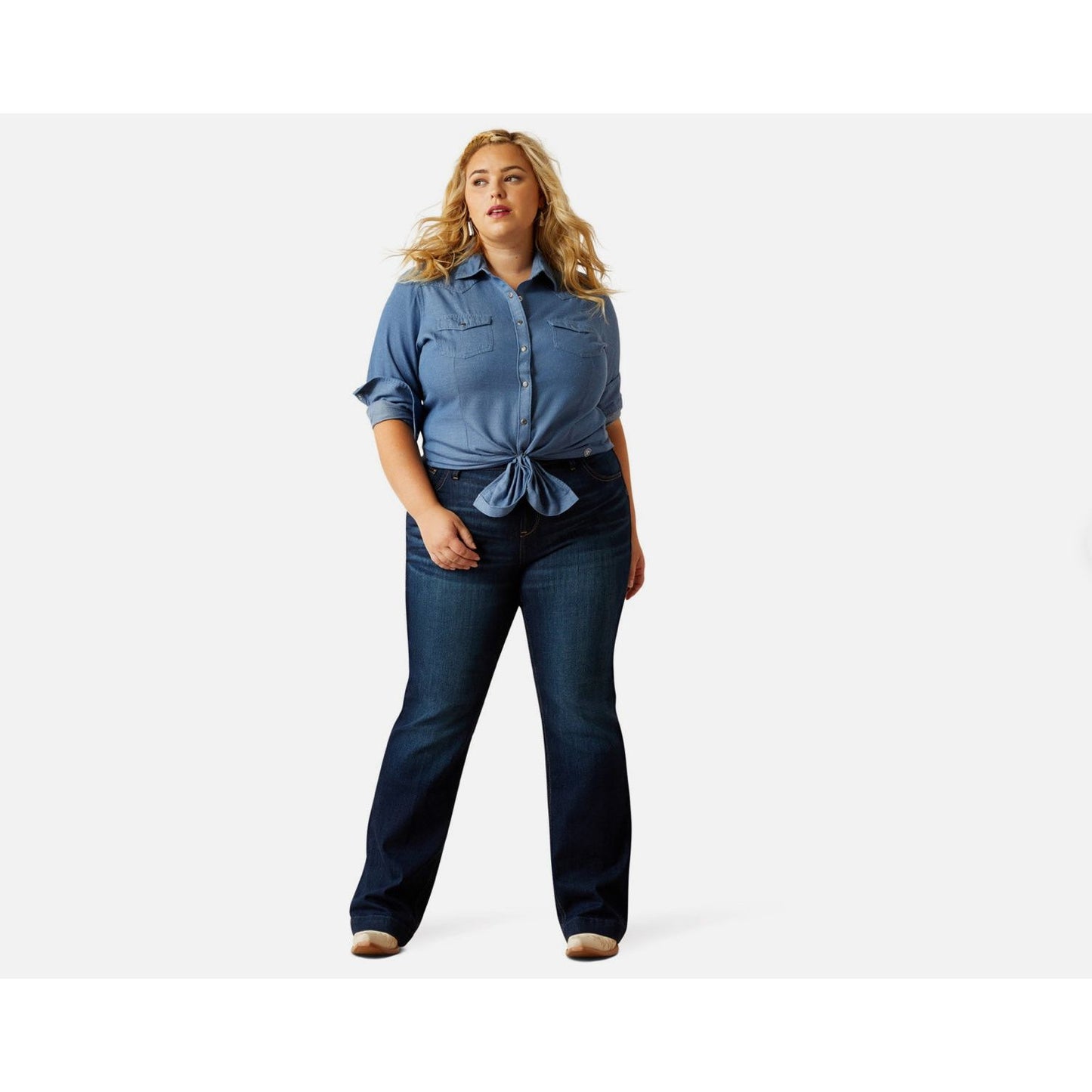 Ariat Ladies Shirt, Long Sleeve, Snap, Light Chambray 10060362