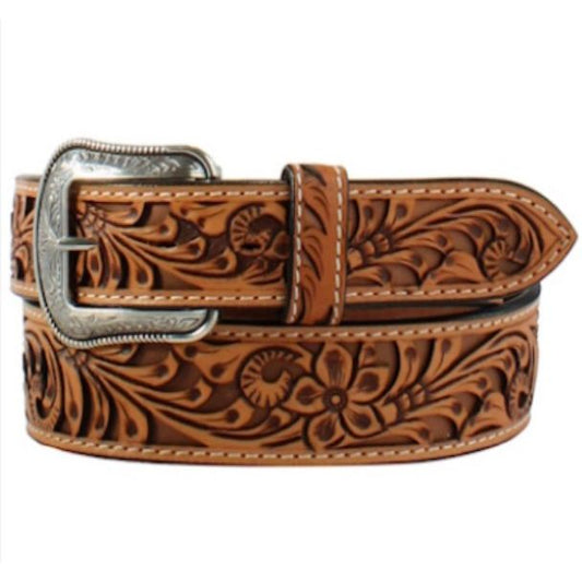 3D Belt Co Men’s Floral Bronze Inlay Belt - D100015408