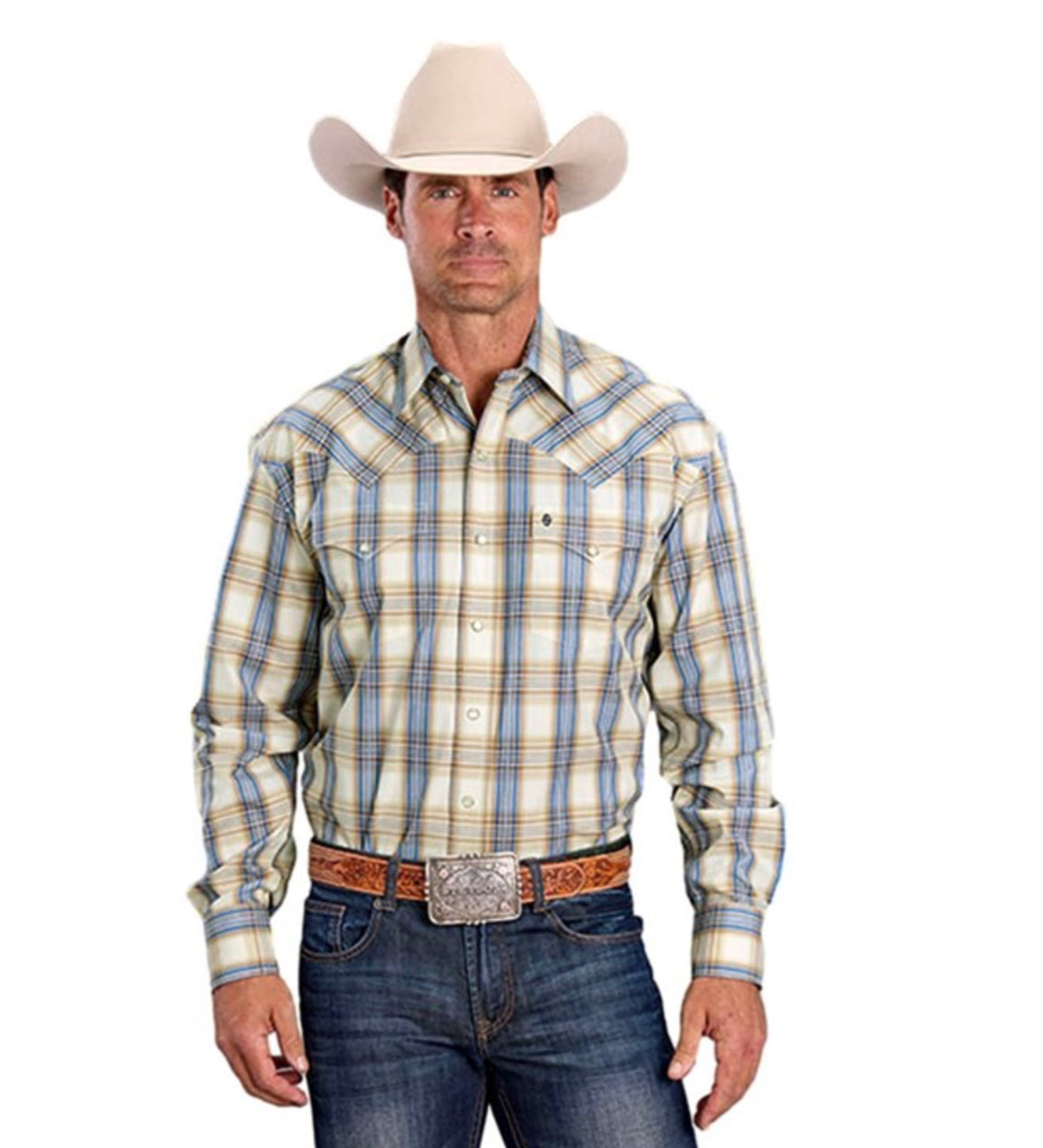 Stetson Men’s Snap Shirt, Brown, 11-001-0478-5029