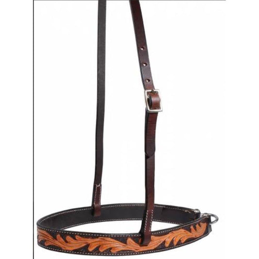 Professional’s Choice - Black Floral Tooled Leather Tiedown Noseband 3P5020-BLA