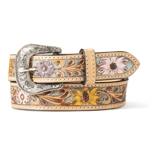 Ariat Kids Belt -Leather, Filigree Flower Tooling A1307797