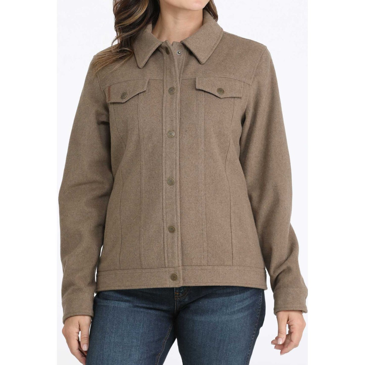 Cinch Women's Tan Wool Trucker Jacket MAJ9878008