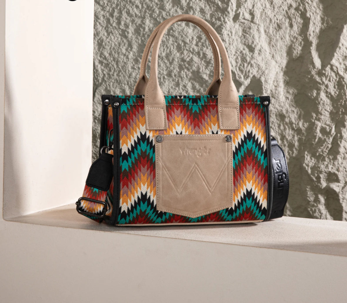 Wrangler Aztec Tote Bag, Top Handle, Shoulder Purse and Handbag, WG2211-8120SBK