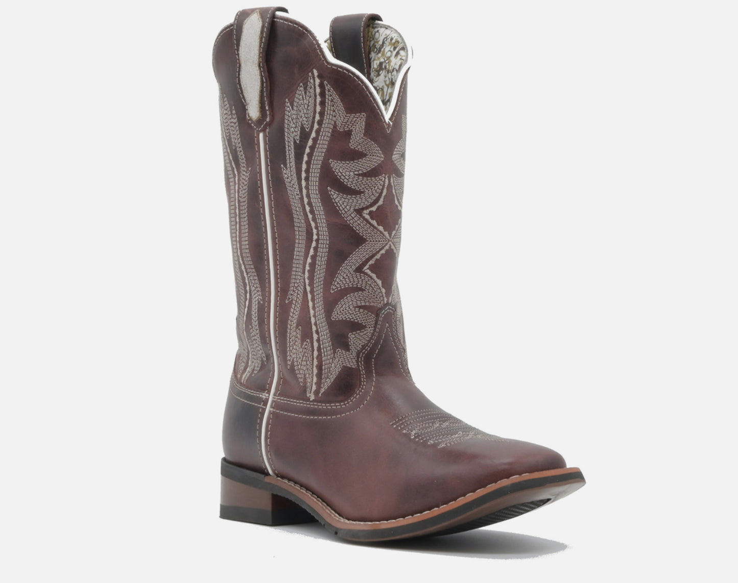 Laredo Ladies WESTERN BOOTS, “Willa” Wine Leather, Square Toe, 5879