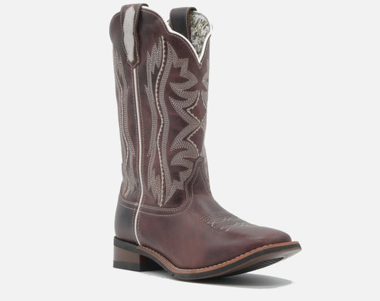 Laredo Ladies WESTERN BOOTS, “Willa” Wine Leather, Square Toe, 5879
