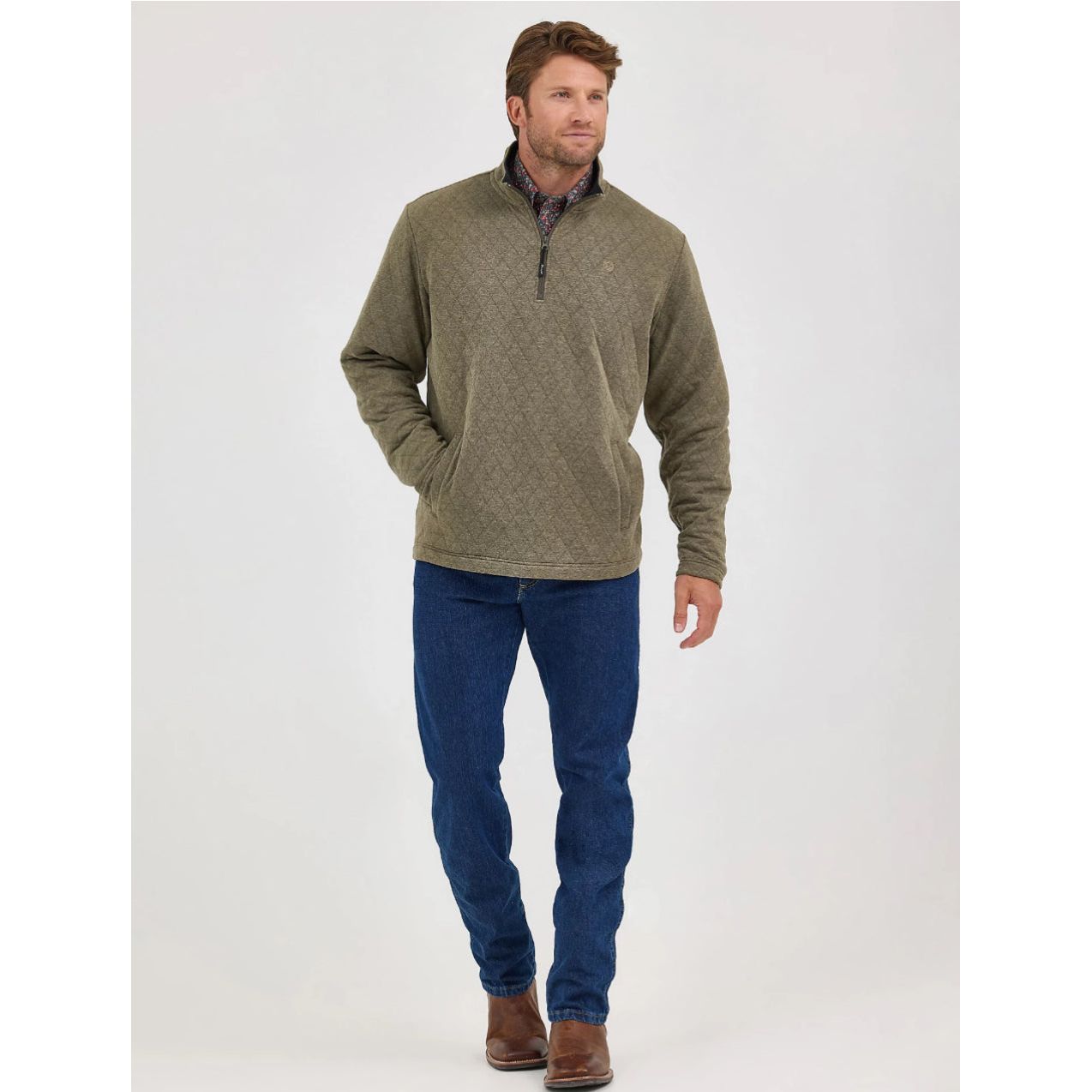 Wrangler MEN'S GEORGE STRAIT QUARTER-ZIP QUILTED PULLOVER 112367929