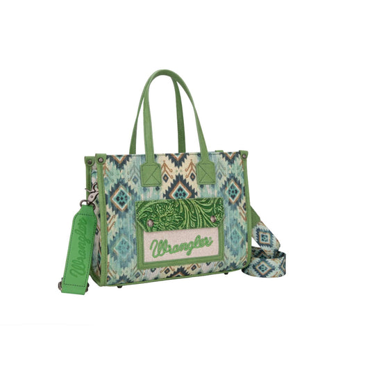 WRANGLER Purse, Tote, Crossbody, Green, Tooled WG130-81202GN