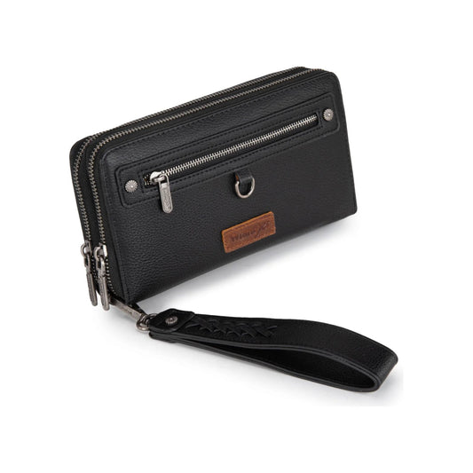 Wrangler Clutch, Dual Zipper WG185-W050 Black or Khaki or Jean