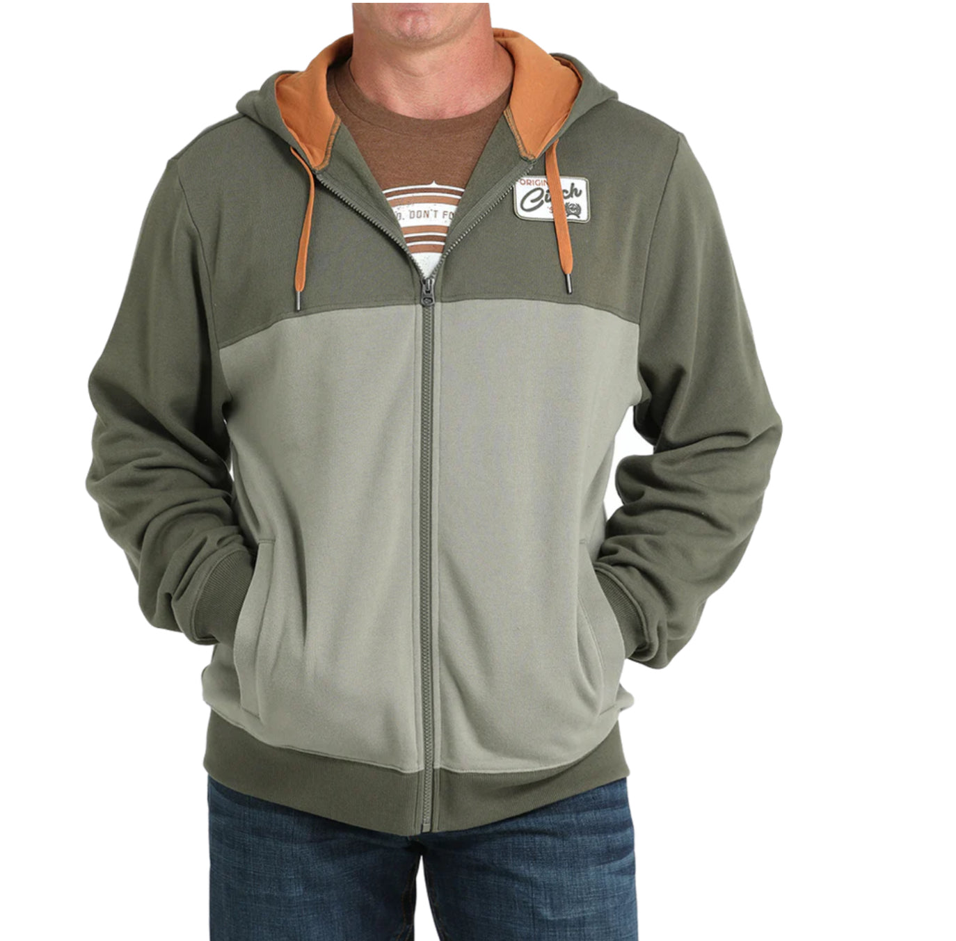 CINCH Men’s Zip Hoodie Olive MWK1933001