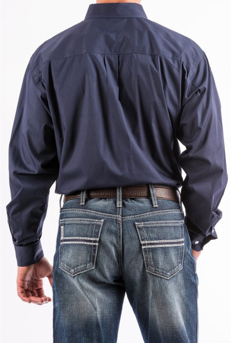 Cinch Men’s Long Sleeve Button Up, Navy MTW1104667