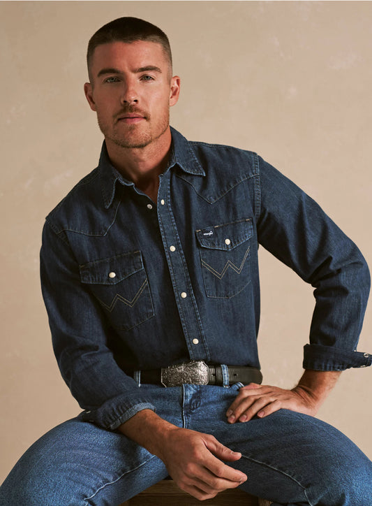 WRANGLER® Men’s Cowboy Cut, Long Sleeve Western Snap, Classic Fit MS1041D