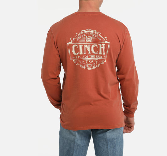 Cinch Men’s Long Sleeve T-shirt Burnt Orange MTK1721017