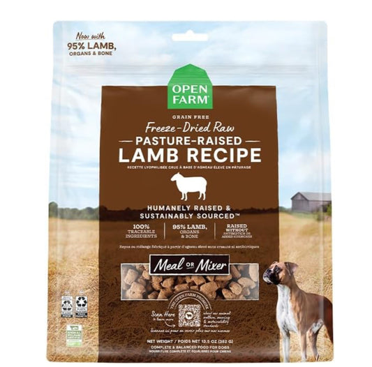Open Farm Freeze Dried Raw Lamb Recipe Dog Food 22oz