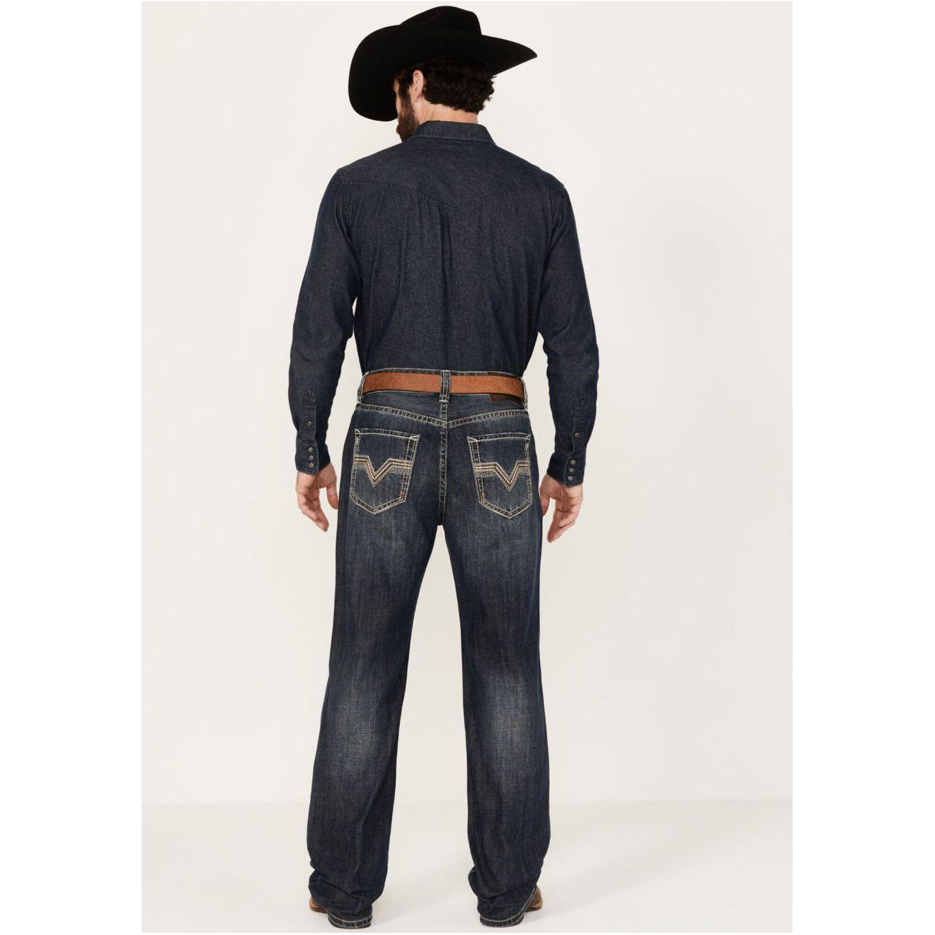 * ROCK & ROLL Men’s JEAN - Dark Vintage, Double Barrel Relaxed Straight, RRMD0SR1FZ