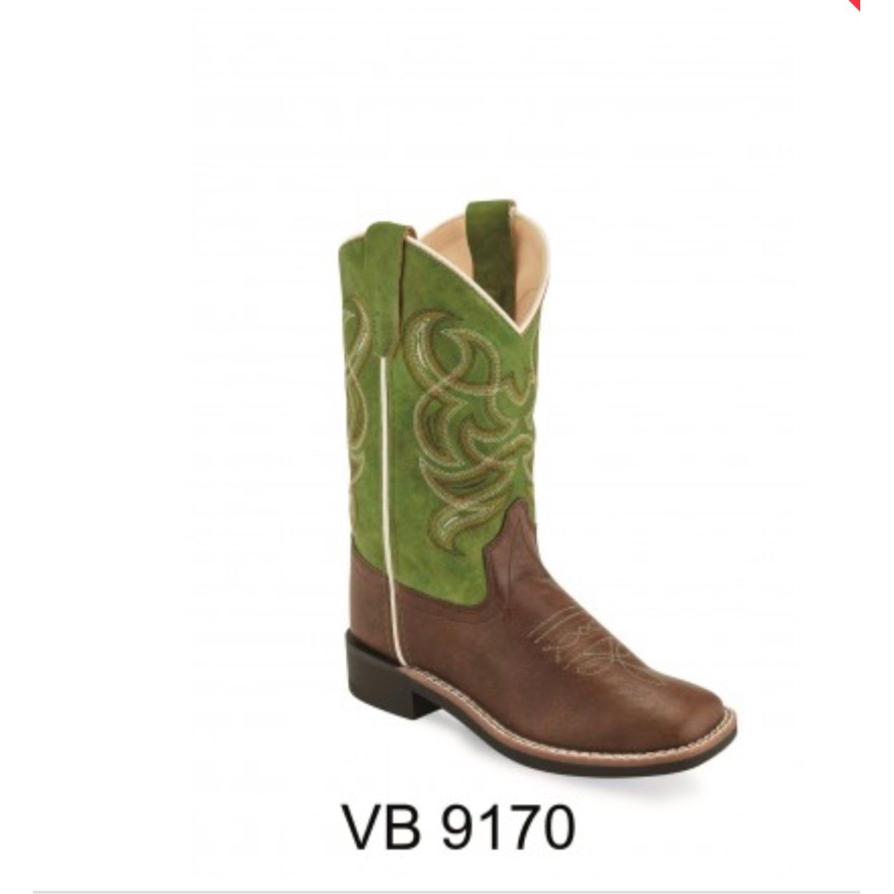 Old West Toddler & Youth Western Boot, Square Toe, VB9170