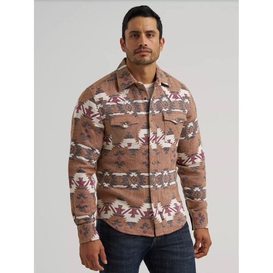 Wrangler Men's Cody Retro, Modern Fit Jacquard Shirt 112381532