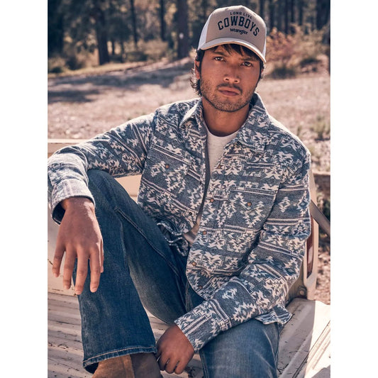 Wrangler Men's Cody Retro, Modern Fit Jacquard Shirt 112381528