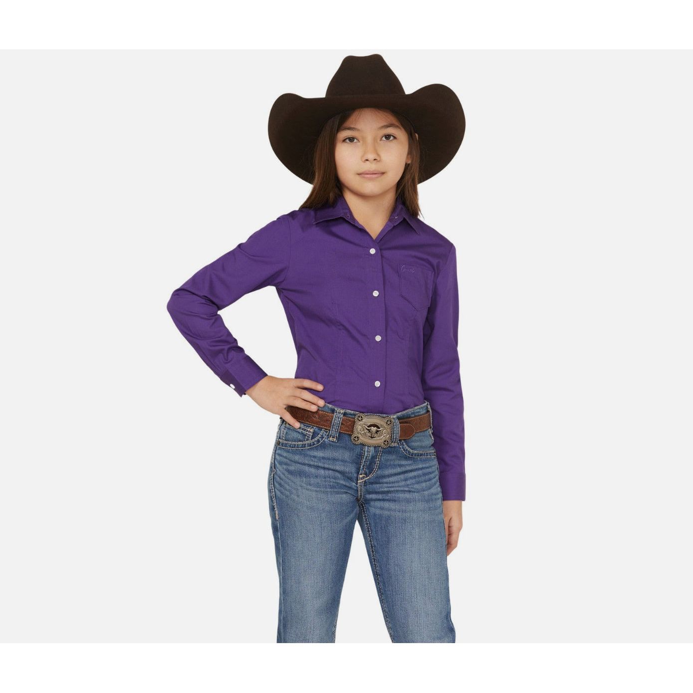 Cruel Girl, Girls Long Sleeve, Buttons, Purple CTW3120001