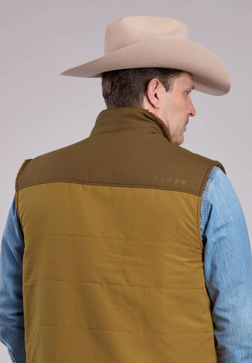 Roper Men’s Sherpa Reversible Vest, Brown 03-097-0696-6204