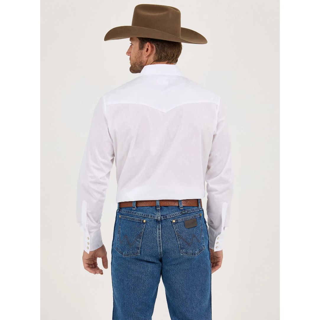 Wrangler Men’s Western Shirt - Classic Fit, Snaps, White 71105WH