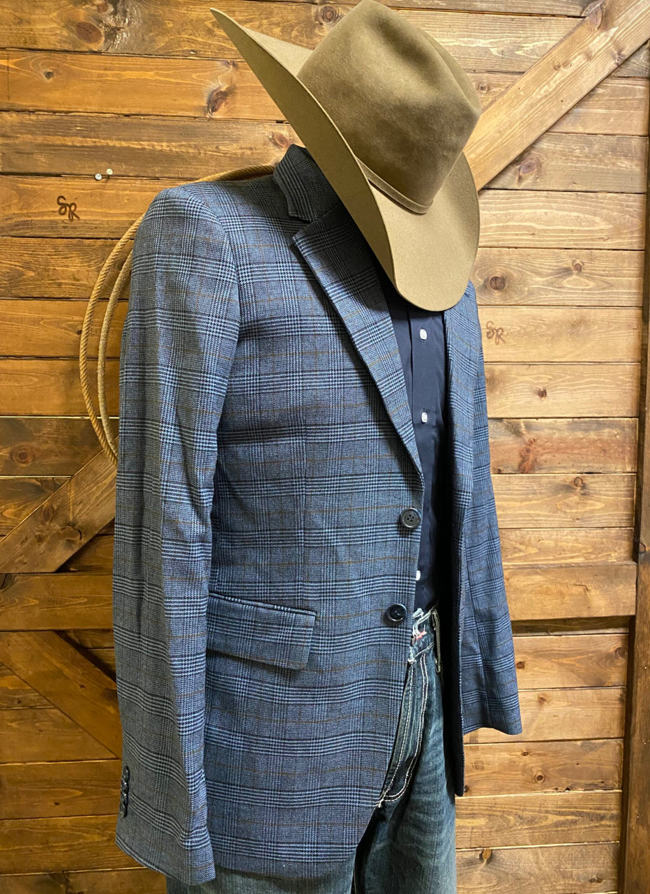 ROCK & ROLL BLAZER/SPORT COAT - Blue Plaid BM96C07033